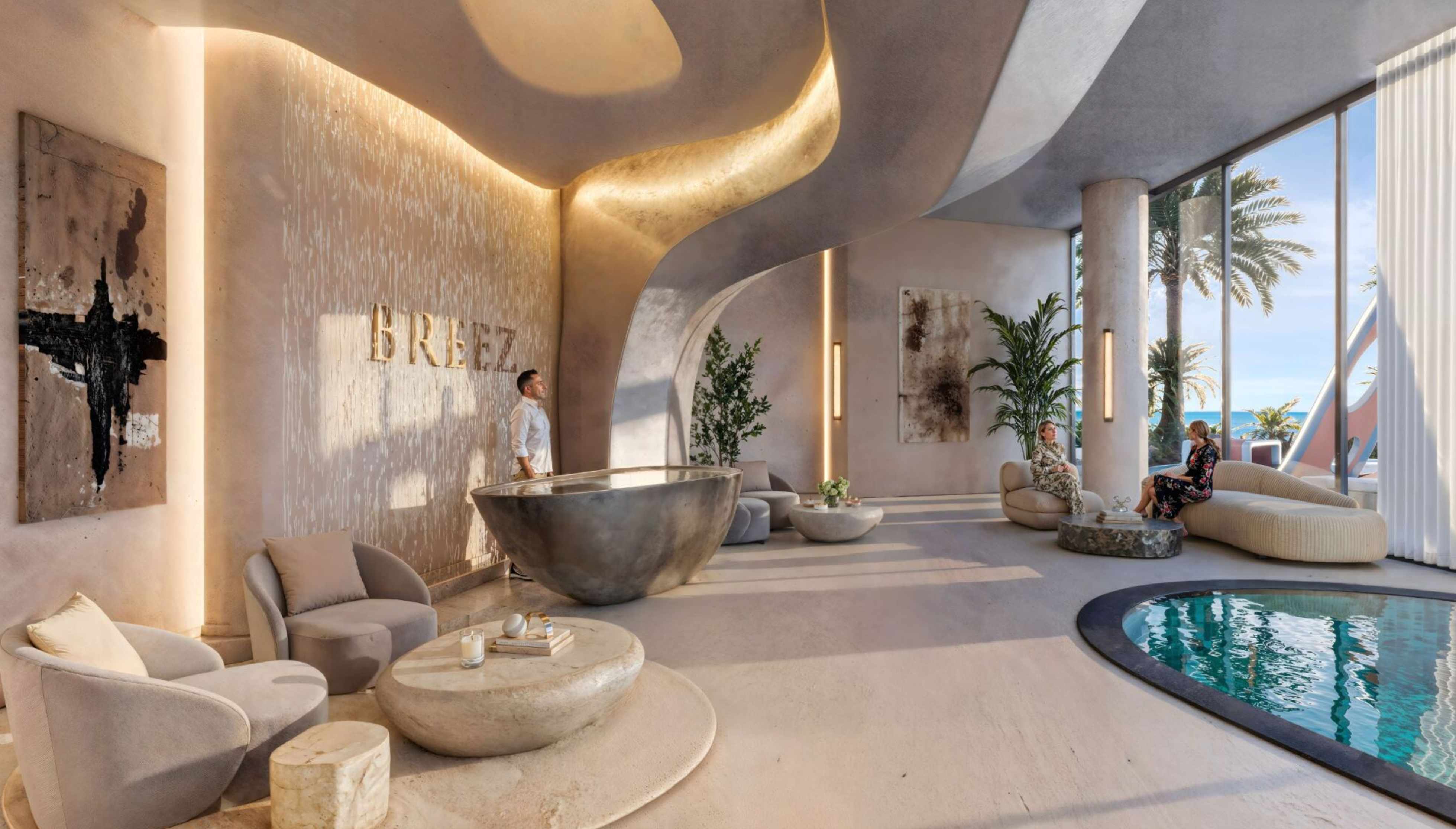 Luxury spa and wellness center with Breez branding